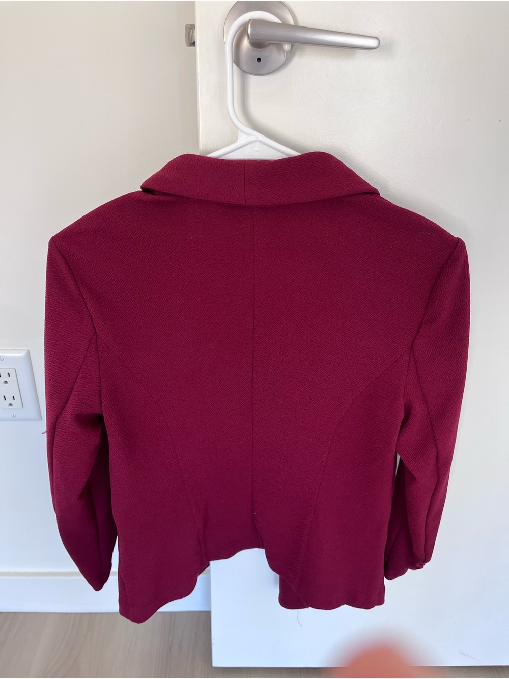 Bar III Shawl Collar Open-Front Blazer in Burgundy - Picture 2 of 3